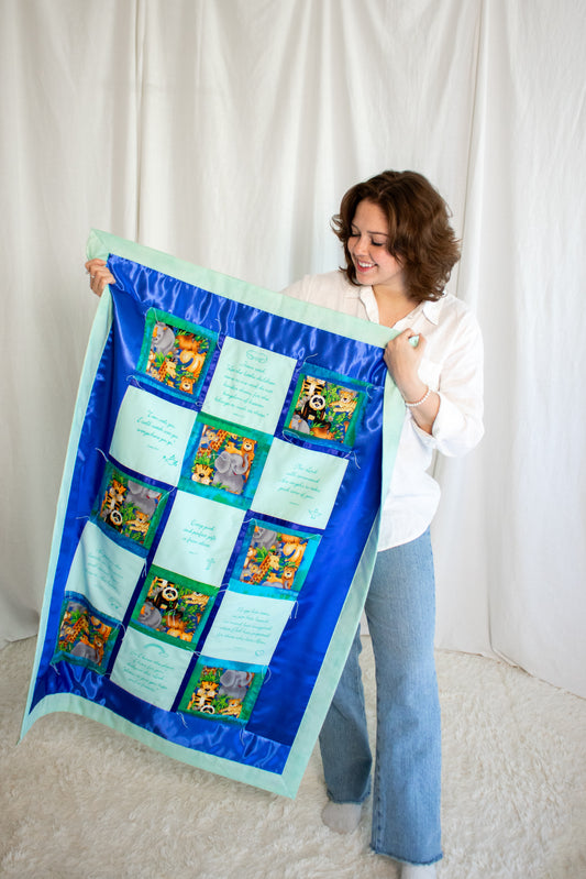 Jungle Friends Patchwork ~ Aqua