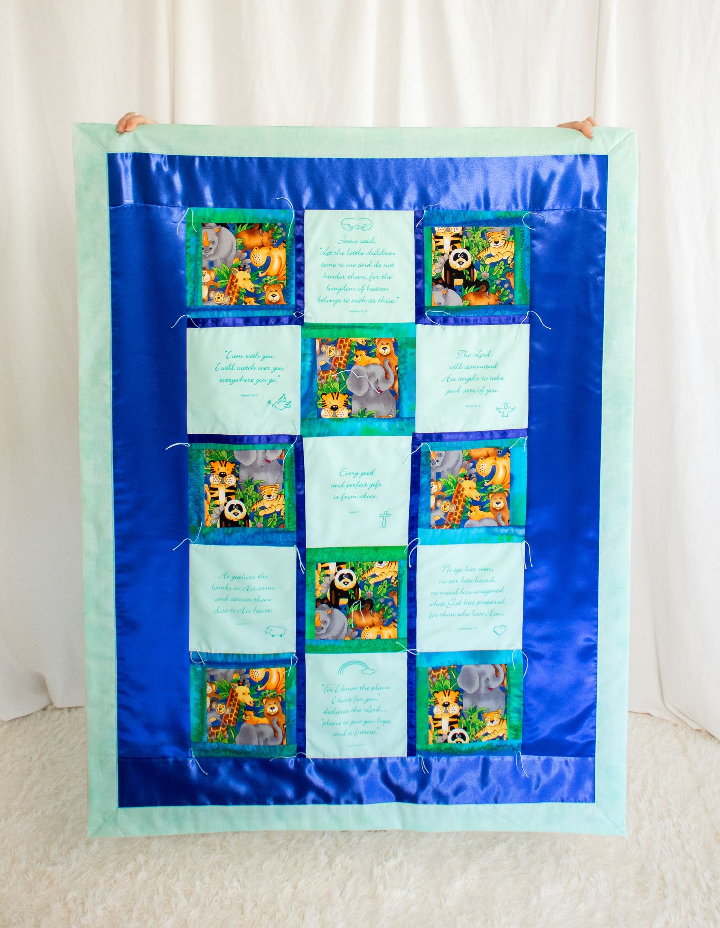 Jungle Friends Patchwork ~ Aqua